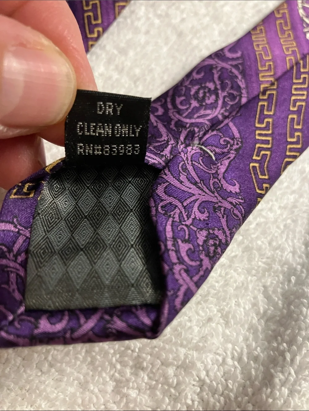 Stacy Adams Purple Paisley Silk Tie with Gold Accents
